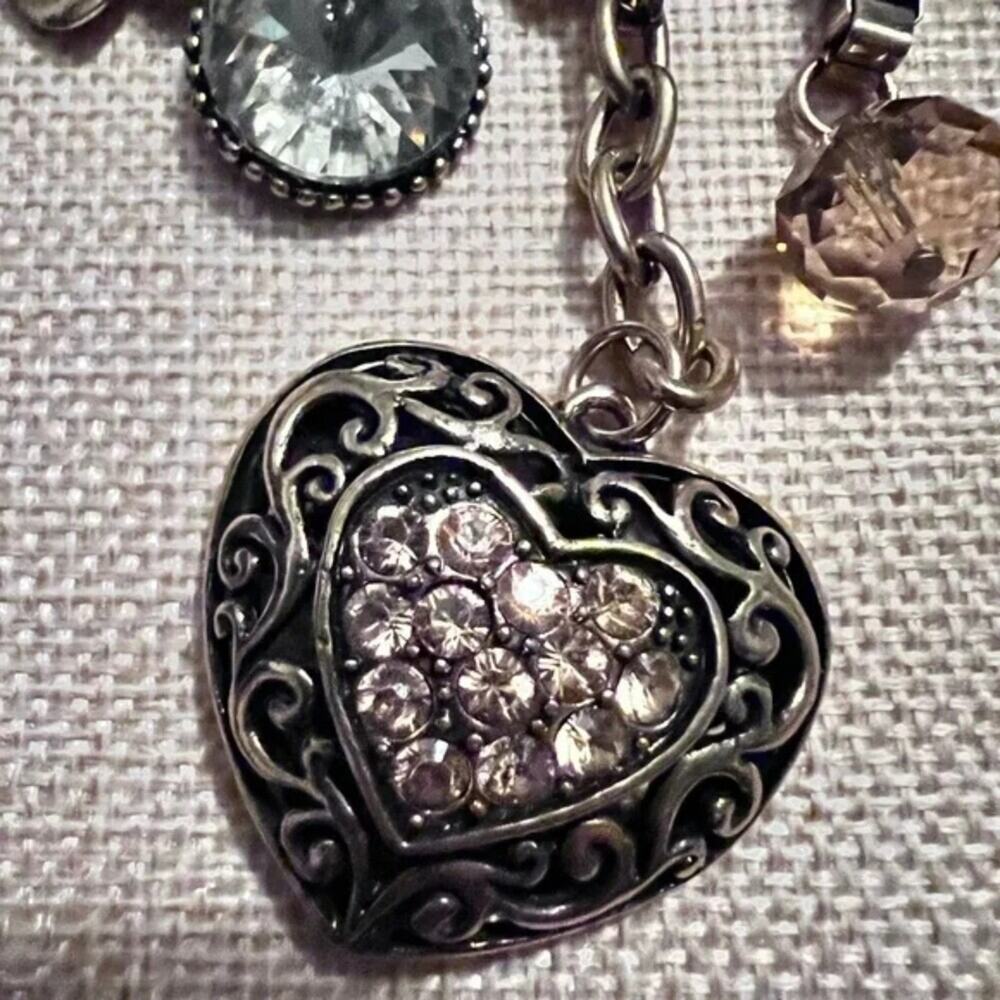 A&A Gold Tone Rolo‎ Chain Charm Necklace 7 Charms 30” 3” Extender